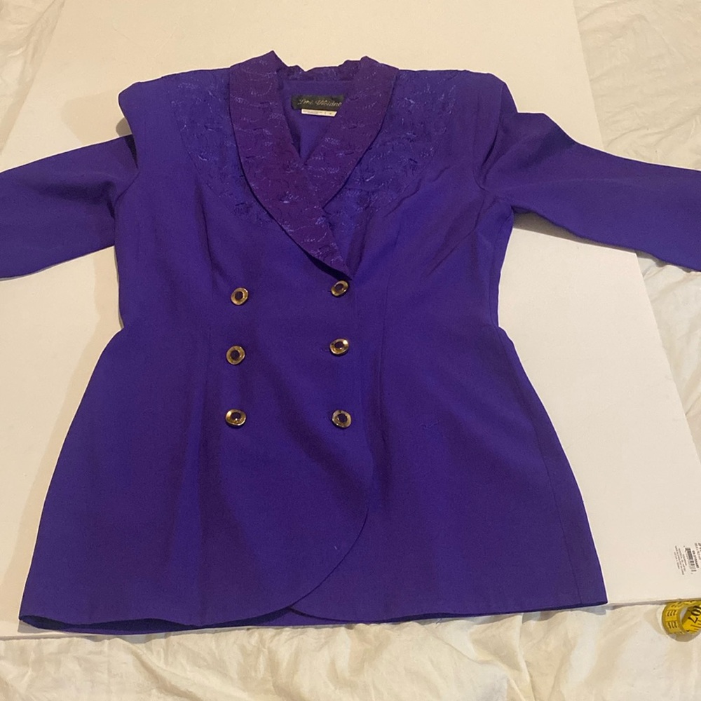 Vintage 1980’s Lori Weinberg purple blazer EUD size nine